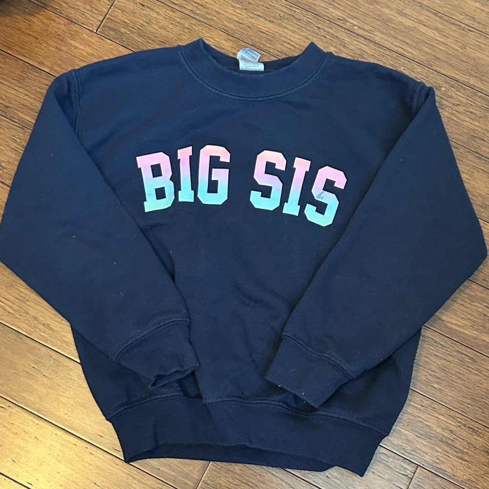 Big Sis Navy Sweatshirt- XS